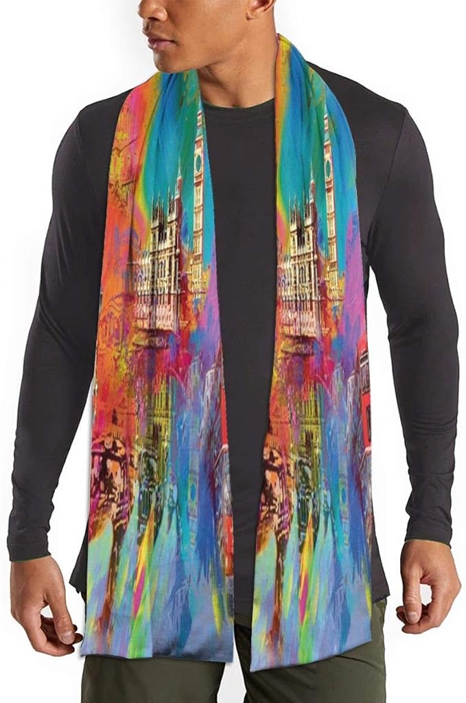 Sciarpa Uomo E Donna A Righe In Misto Cotone E Lino - Sciarpa Moda Unisex, Morbida E Leggera, Multicolore