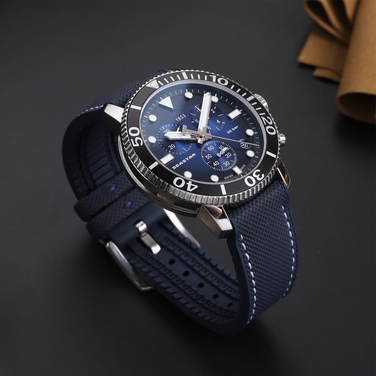 Cinturino Universale in Gomma FKM con Rinforzo in Nylon per Orologi - Disponibile in 20mm, 21mm, 22mm, 23mm, 24mm