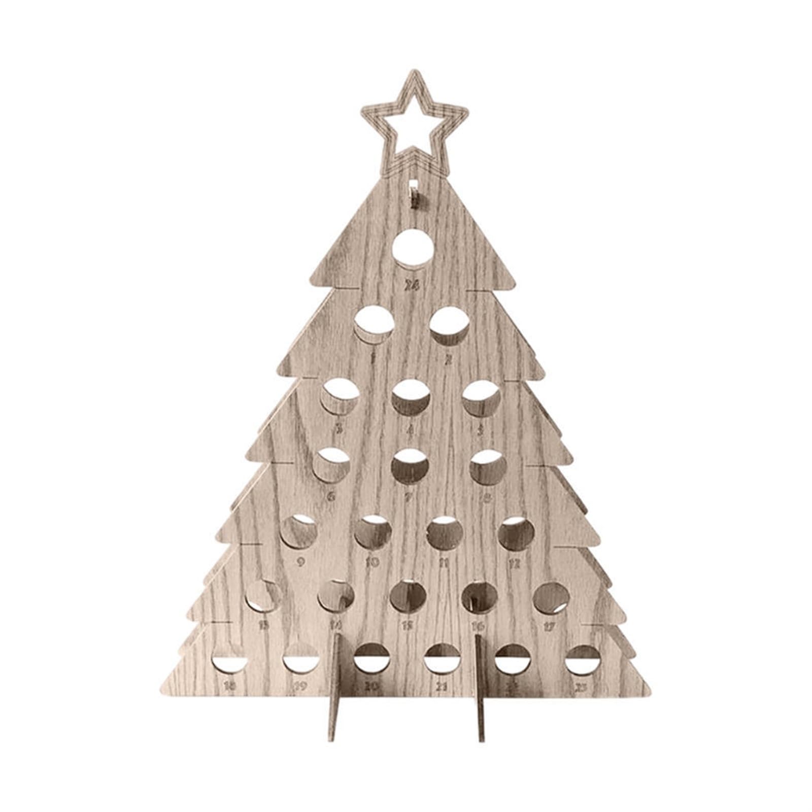 INEOUT Weinregal Weinhalter Stand Adventskalender Organizer Holz dekorativen Weinregal for Home Country Weihnachtsfeiertag Ornament