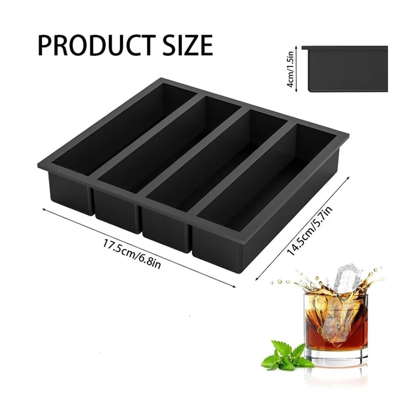 Molde for bandeja de cubitos hielo silicona cuadrado 4 rejillas