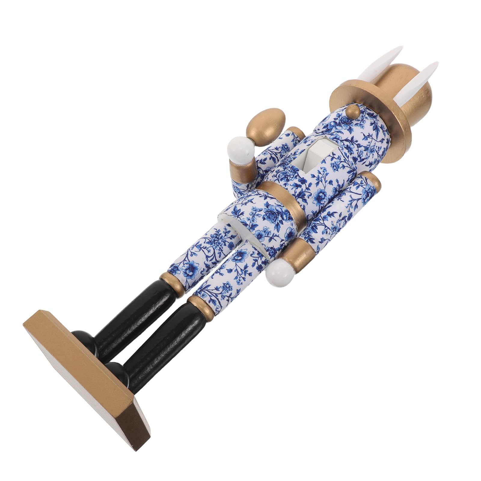 MAGICLULU Osterhasen Nussknacker Frühlingsdeko Hasenfigur als Ostertisch Mittelstück Handbemalte Osterdekoration Nussknacker Sammlerfigur für Saison und Alltag