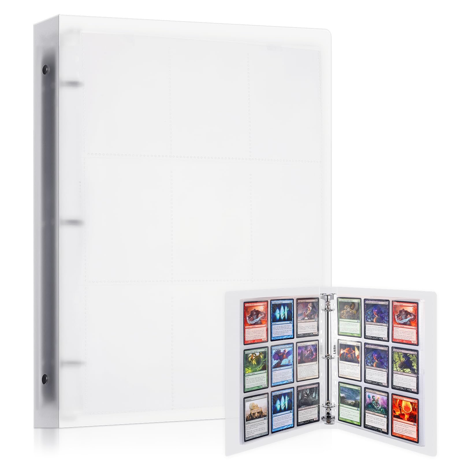 Lictin Trading Card Sleeves - Transparent Waterproof 540 Pockets Game Card Sleeves Album, Trading Card Binder Storage Album Pages (540 Pockets)