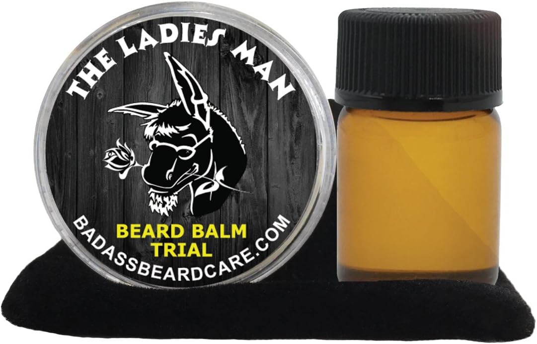 - Oil and Balm Trial Pack For Men - The Ladies Man Scent - Natural Ingredients, Keeps Beard and Mustache Full, Soft and Healthy