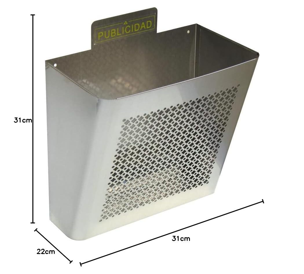Arregui Curvo Cesta de publicidad de acero inoxidable, 8 L