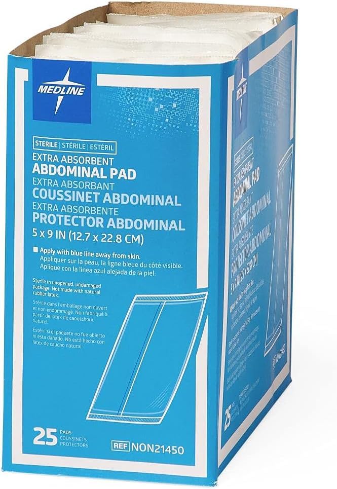 Medline Sterile Abdominal Pad NON21450H 5 inch x 9 inch 25 Count Pack of 4 product thumbnail 6