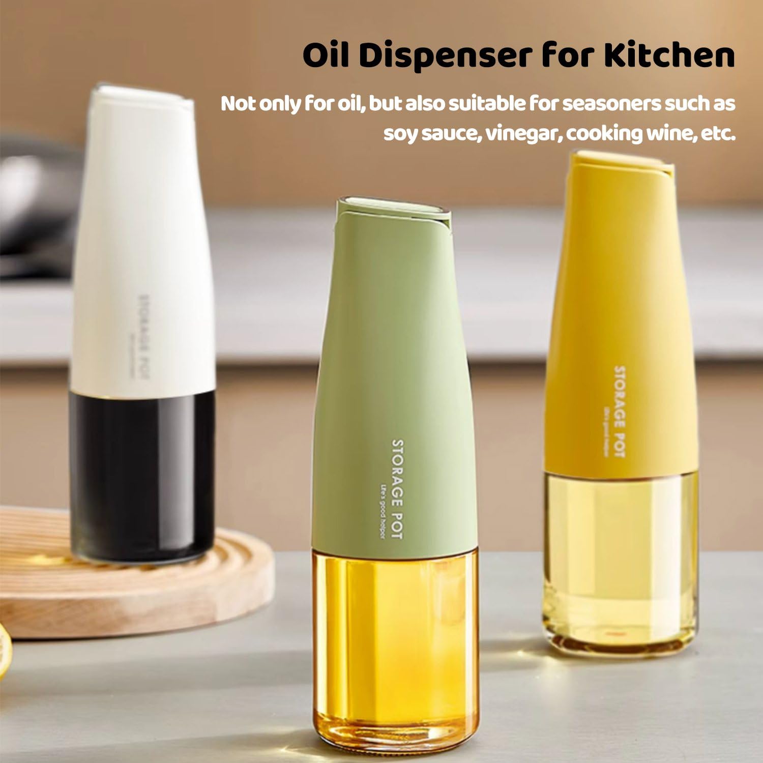 Olivenöl-Spenderflasche für die Küche, 500 ml, Glas, Speiseölbehälter mit automatischer Kappe und Stopper, tropffreier Ausgießer, Sojasauce, Essig, Gewürzspender, Behälter für Sojasauce, Essig,