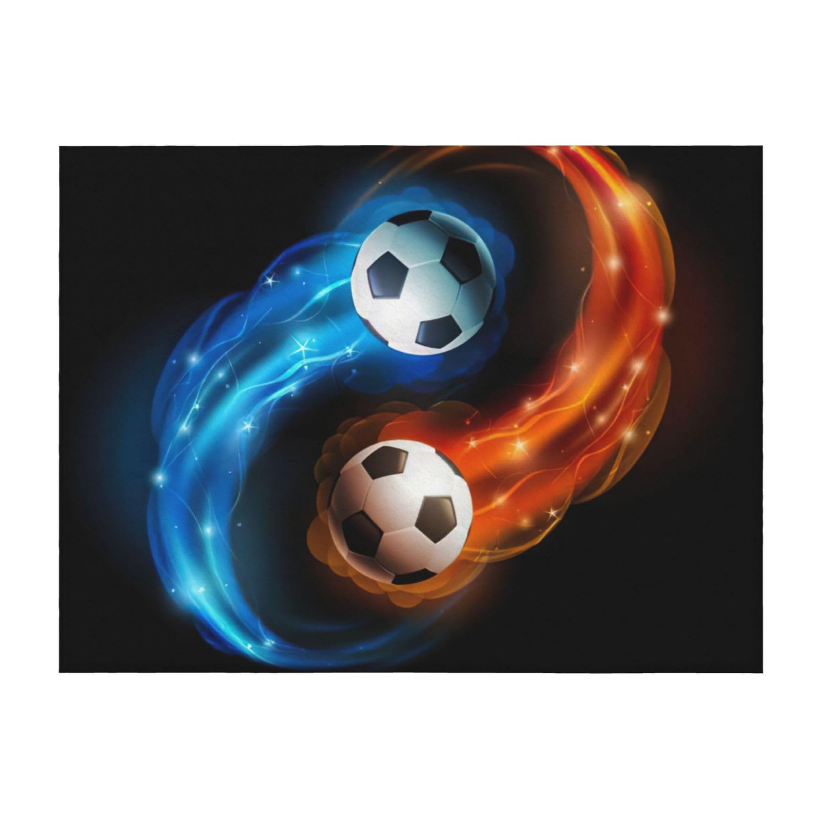 Couverture de lit football microfibre pour chambre enfant sans poids