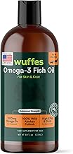 Wuffes Advanced Omega 3 Fish Oil for Dogs, Natural EPA & DHA Fatty Acids, Supports Healthy Skin and Coat, Joint Nutrition, Digestion & Immune System - 100% Pure Wild Alaskan Fish Oil - 8 Oz