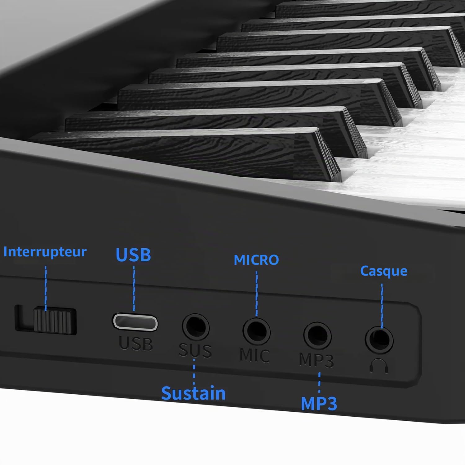 Piano Pliable，Piano Portable，Piano Numérique 61 Touches, Clavier de Piano Pliable Électroniques Multifonctionnel，avec Pédale, Sac de Piano，Piano Électronique Numérique Portable