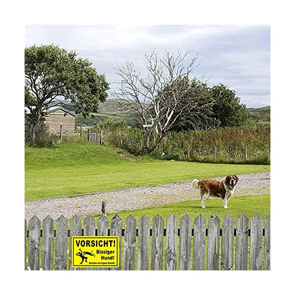 Goodvia Vorsicht Bissiger Hund Schild Aluminium 20 * 30cm, Achtung Hunde Warnschild Beware of The Dog Schild… – Bild 6