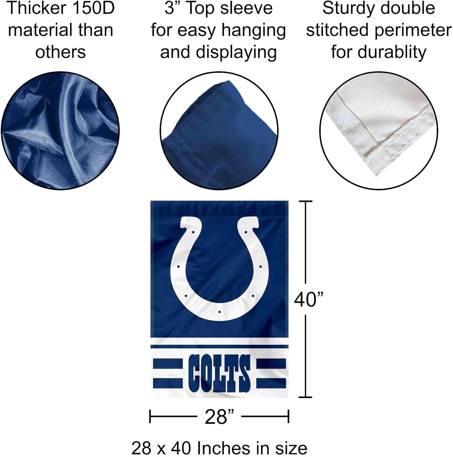 Indianapolis Colts Two Sided House Flag - Image 2