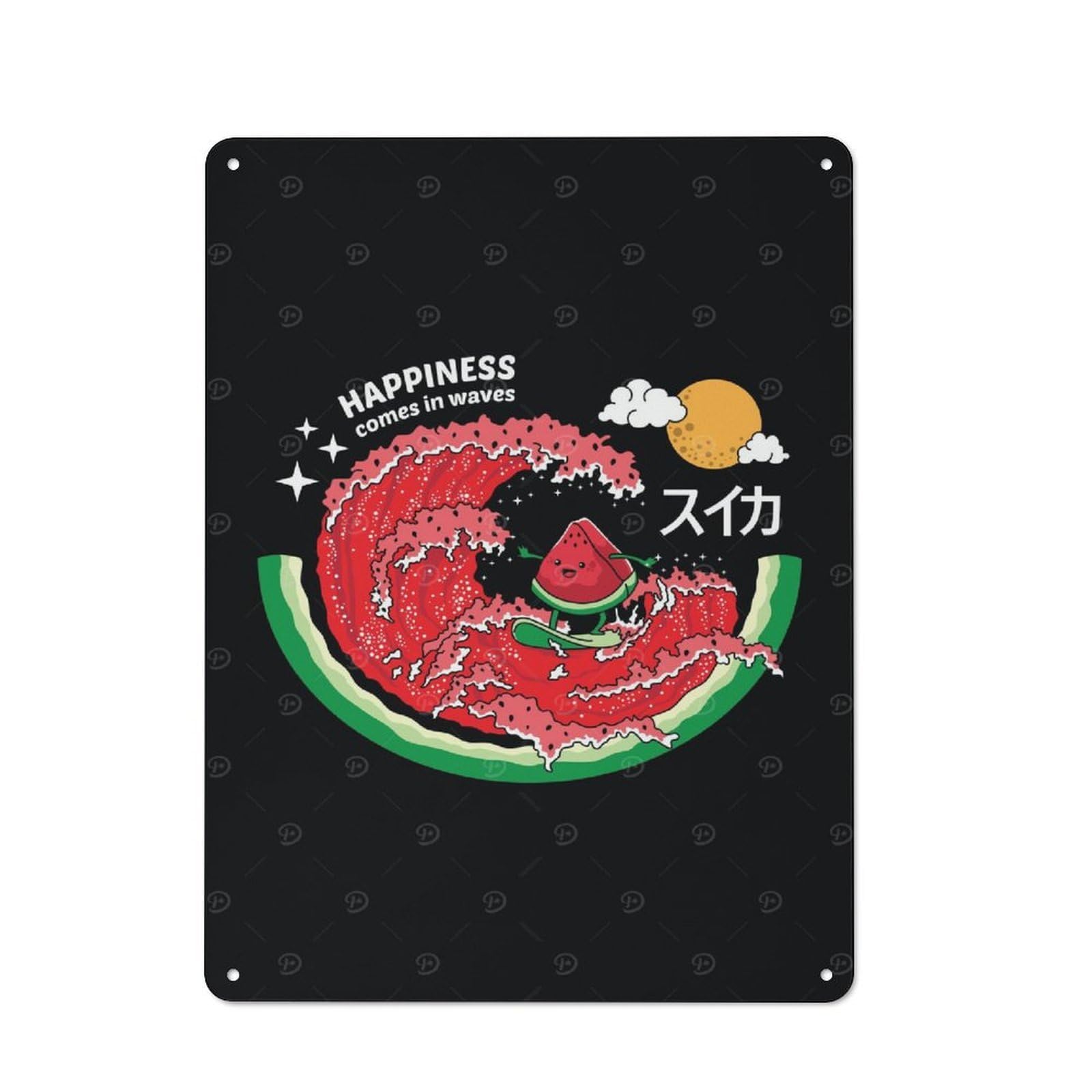 Smart Watermelon Wave Office Metal Sign 40x30cm, Study Room Decor for Home Office, Reading Corner Or Bedroom