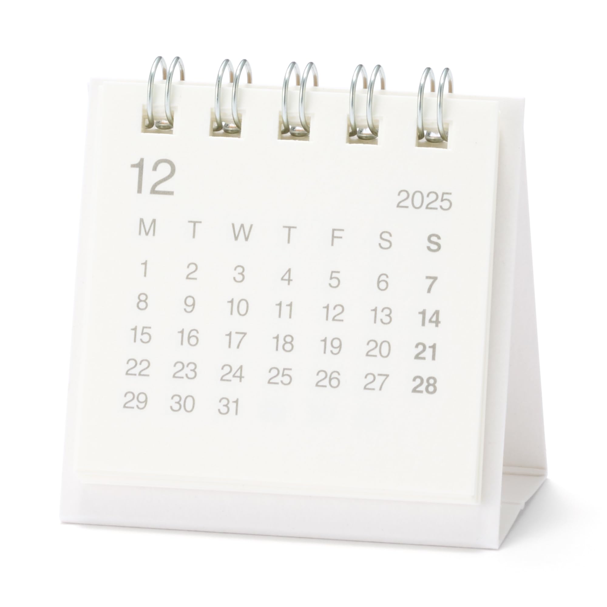MUJI 84854118 2026 Bagged Paper Desktop Mini Calendar, December