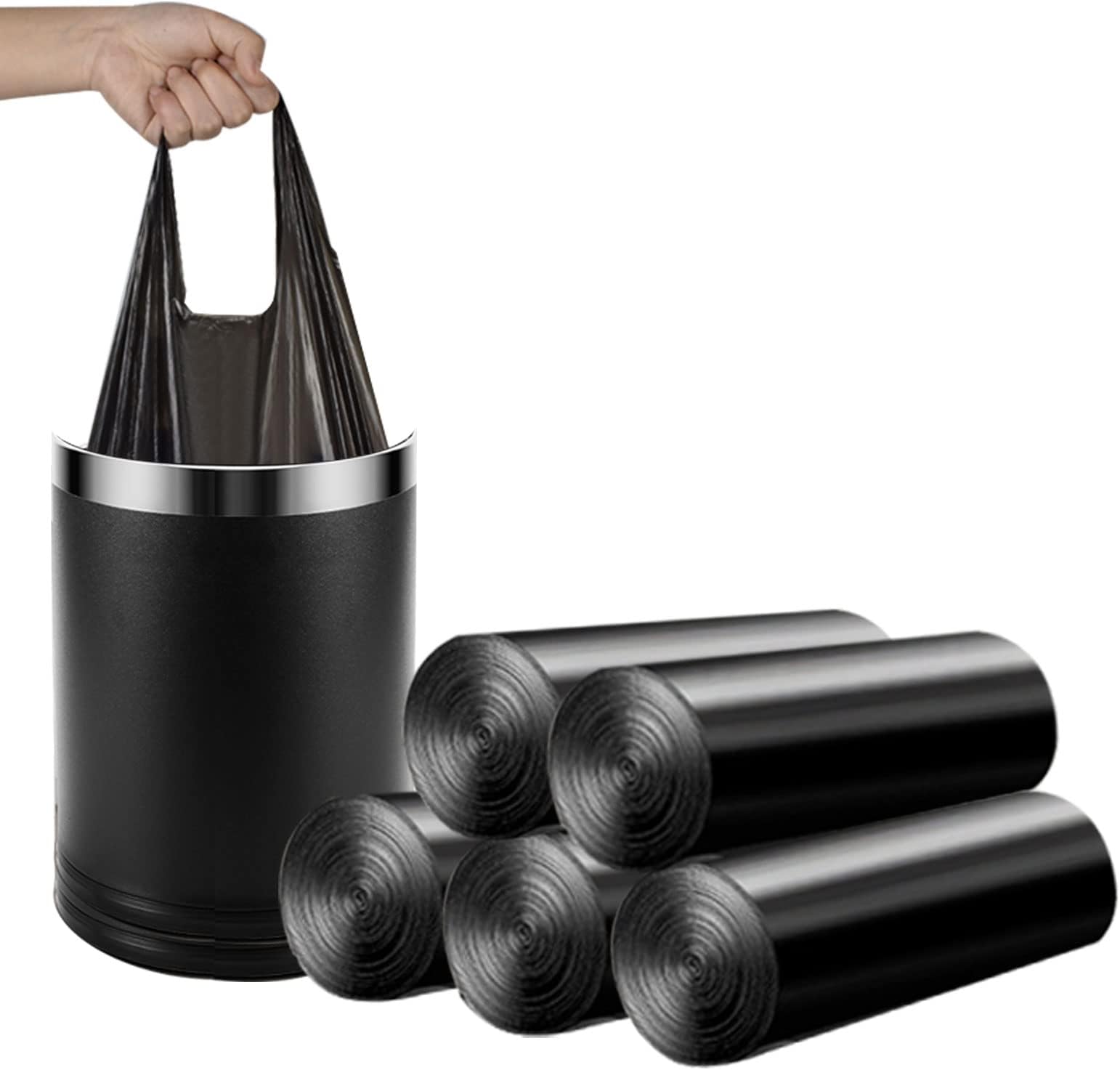 4 Gallon Trash Bags 270 Counts Handle Garbage Bags Trash Can liners Bathroom,...