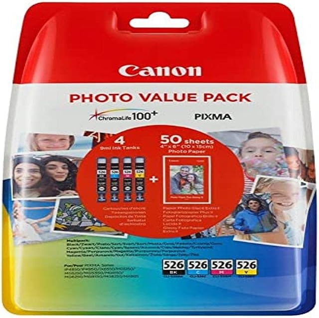 Canon (4540B017) Ink Cartridge, Black, Multipack with Photo Paper