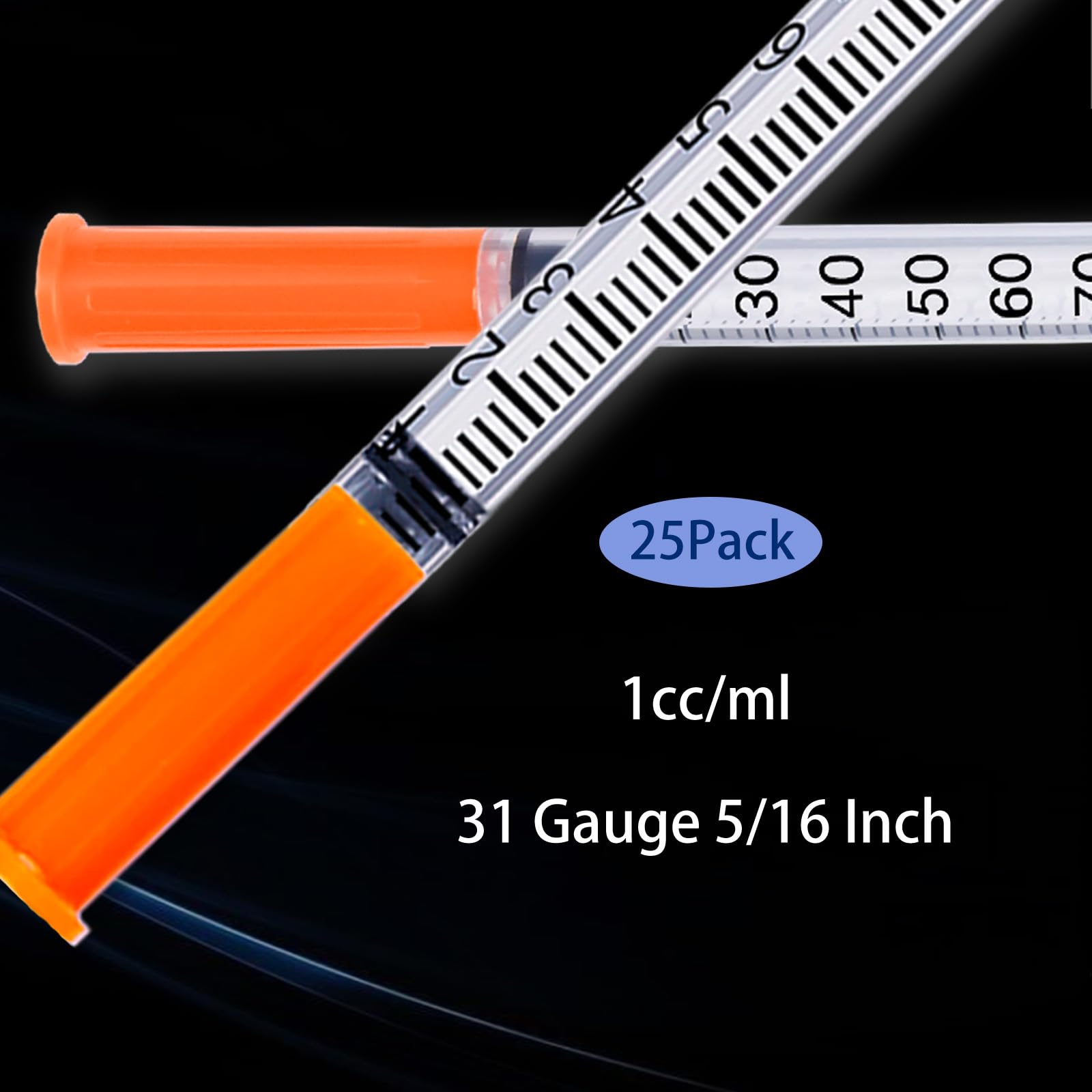 1ml Syringe 31G 5/16 Inch, Lab Supplies Individually Wrapped 25 Pack — Amazon image 4