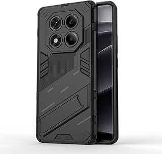 UNBLACK phone case compatible with redmi note 14 pro 4G Punk Armor 2 in 1 PC + TPU Shockproof Phone Case with Invisible Holder For redmi note 14 pro 4G (Black)