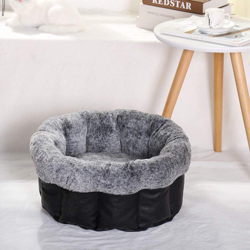 Lit pour chat et petit chien noir | Canapé chaud pour nuits d'hiver