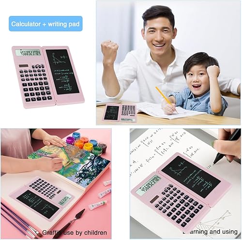 Miniatura 6 de Calculadoras científicas para escuela secundaria y secundaria, energía solar y de batería con bloc de notas para la escuela, calculadora digital de