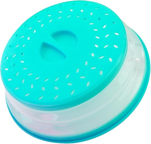 Miniatura 8 de Cubierta plegable para salpicaduras de microondas, cubierta de plato de microondas con ventilación de vapor (10.5 pulgadas, azul) Azul,Beige,beige