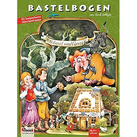 ATELIER COLOR Hansel & Gretel Grimm gingerbread house crafts for kids age 6+ DIY Christmas deco papertoys witch in the fairytale forest 3D paper model kit Cover