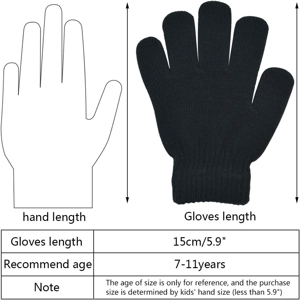 jiebor 24 Pairs Warm Kids Winter Knit Gloves for Kids Boys Girls Children Gift - Image 2