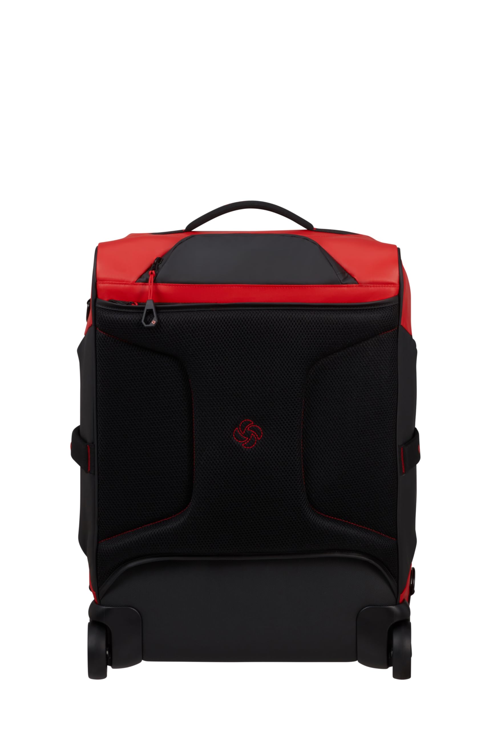 Samsonite - Paradiver Light - Bolsa de Lona con Ruedas, Rojo (Rojo Fuego), S (55 cm - 51 L), Mochila de Viaje para portátil con 2 Ruedas