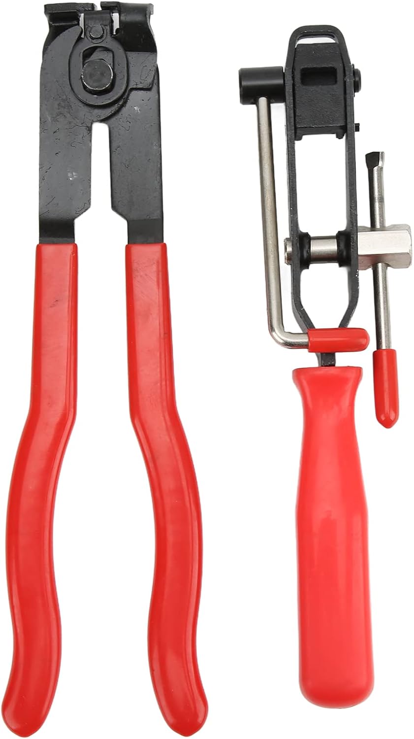 CV Joint Boot Clamp Plier, 2pcs Car Banding Tools Kit, Quality Steel Rustproof Electroplating CV Boot Clamp Pliers for Auto Repairing Household, with Heat for Durability