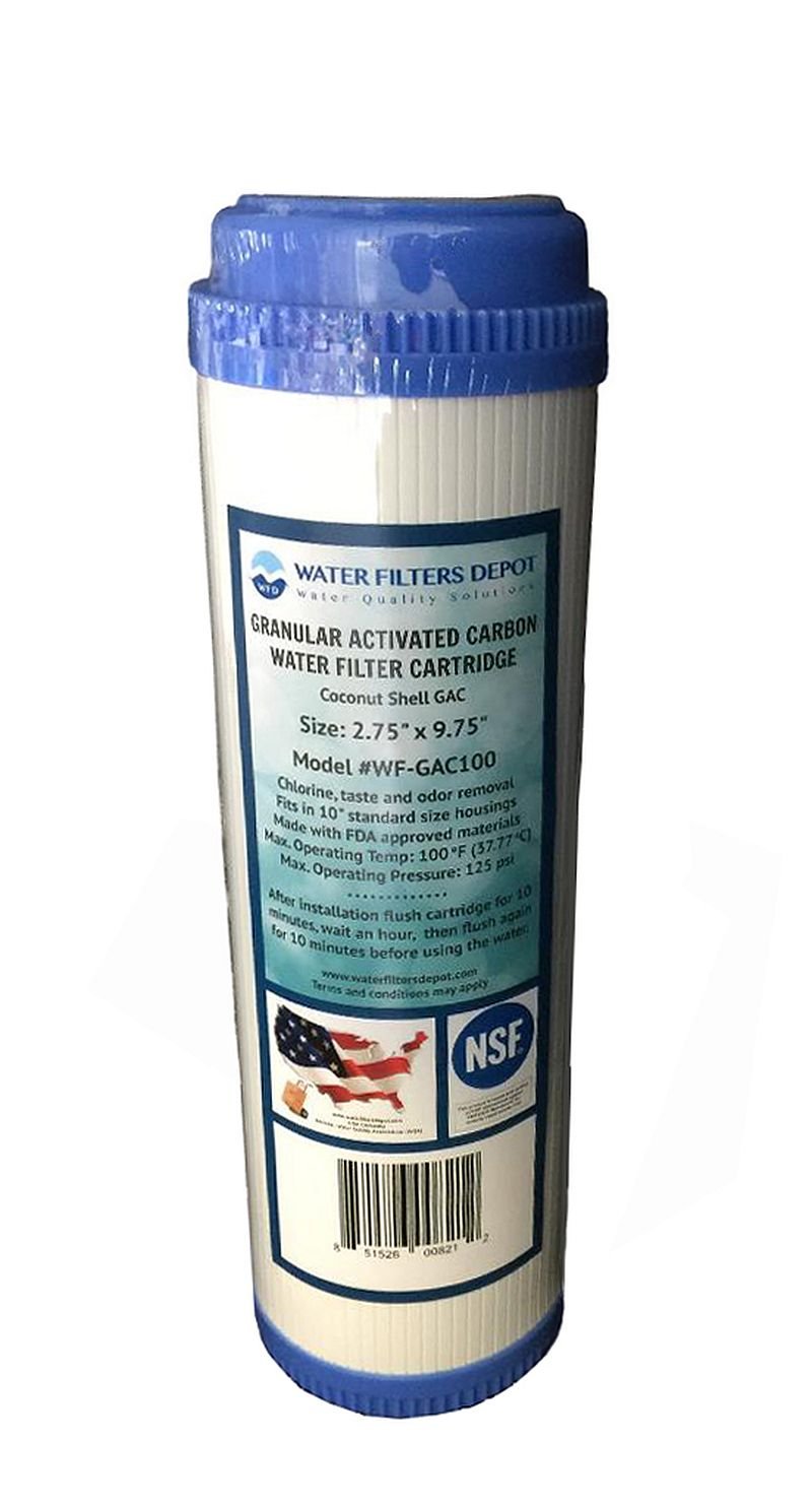 Buy Water Filters Depot (WFD)) WFGAC100 2.5"x9.75" (GAC) Granular Activated Carbon Water Filter