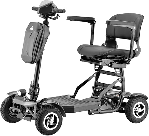 Rubicon FX6 - Patinetes plegables de movilidad de 4 ruedas todo terreno para adultos y personas mayores, batería de litio de 15 millas de largo