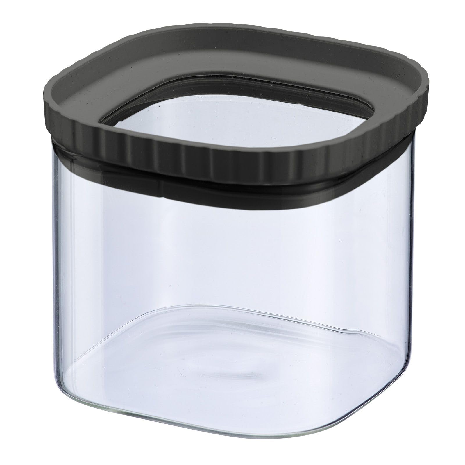 Westmark Glass Jar with Silicone Lid – Practical Storage Jar with Lid, Ideal for Storing Pasta, Spices, Tea, Sweets, and Much More, Square, Stackable
