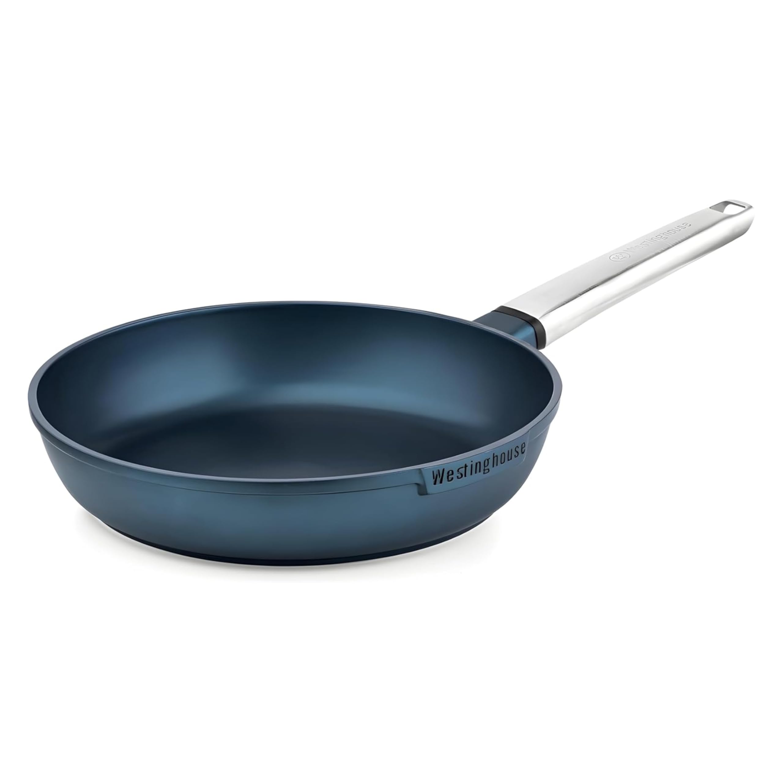 Westinghouse USA Performance Series 28cm Non-Stick Fry Pan – Cast Aluminum with QuanTanium Coating Cookware for Healthy Cooking, Induction & Oven Safe, Cool-Touch Stainless Steel Handle – Blue Fry Pan Blue 28 cm