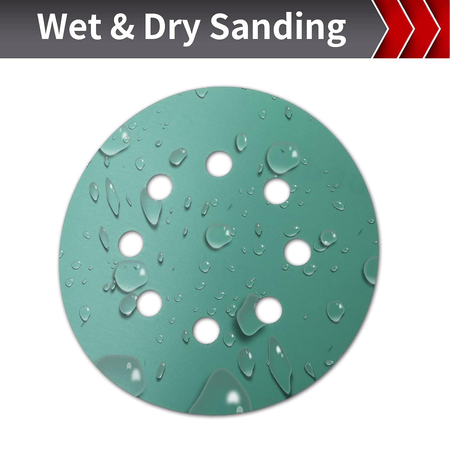 BOSHCRAFT 25 Pcs Sanding Discs, 1200 Grit Wet & Dry Orbital Sander Sandpaper 5 Inch Sanding Disc Hook and Loop 8 Holes Sandpaper with Green Film-Backed for Automotive Wood Metal Orbital Sander Plaster