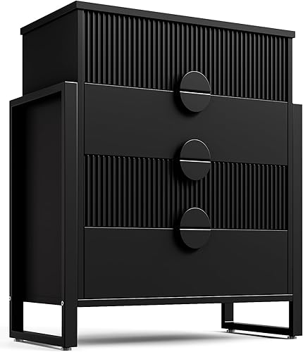 Vista 12 de LGHM Cómoda acanalada para dormitorio con 6 cajones, cómoda moderna de 6 cajones con semicilindro acanalado, cómoda sólida de 44.5 pulgadas de alto