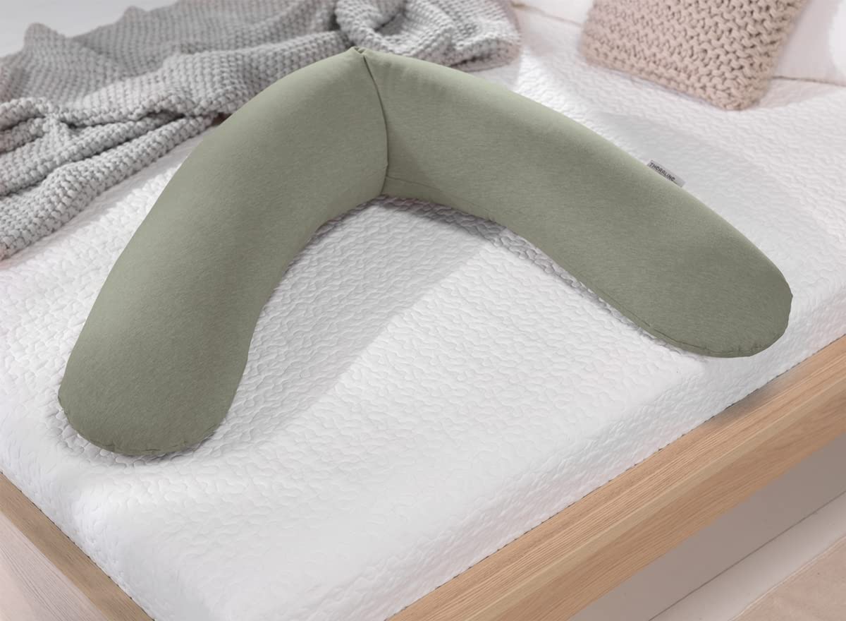 Das Original Theraline Stillkissen Dinkelfüllung Melange grün-grau Bamboo