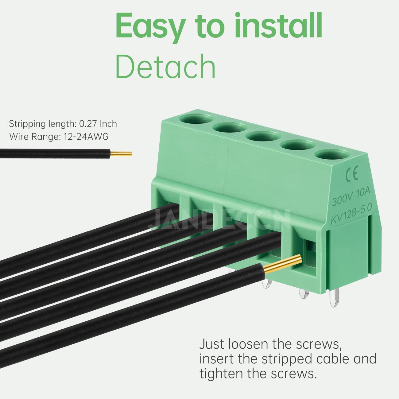 Snapklik.com : 30pcs 5.0mm Pitch 5 Pin PCB Mount Screw Terminal Block ...