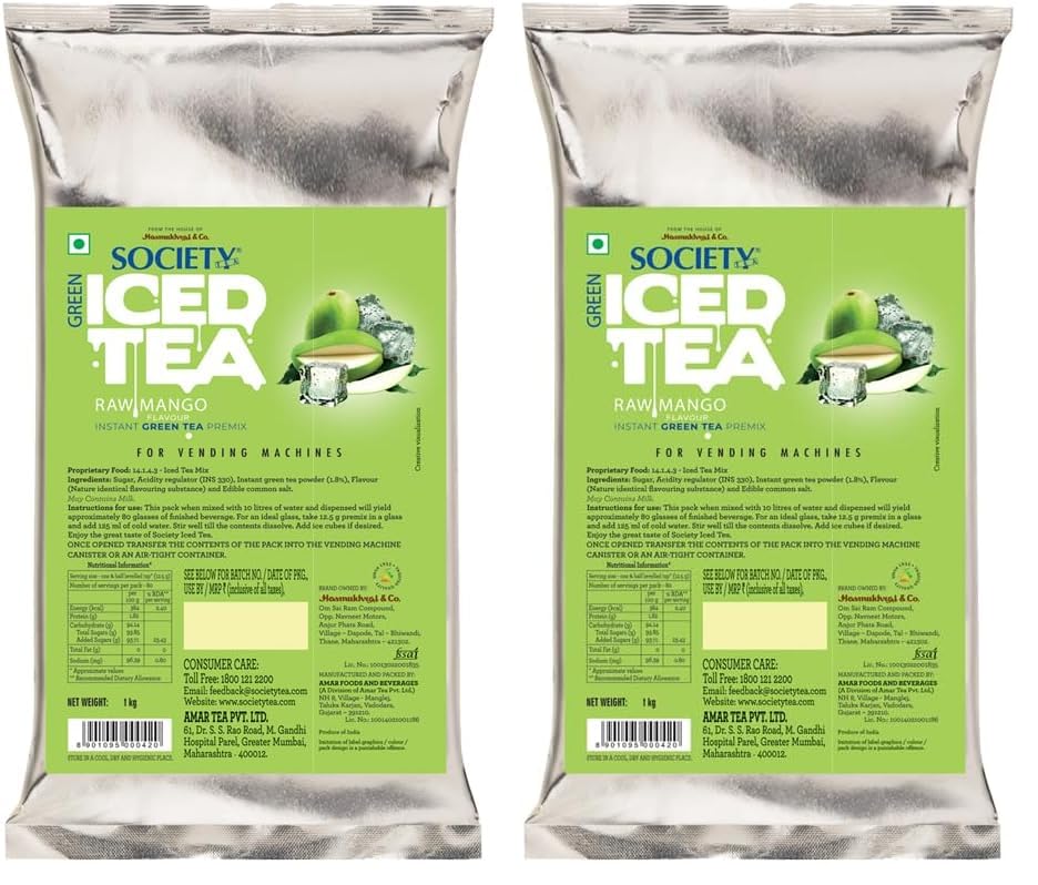 Image of Society Iced Tea | Raw Mango | Refreshing & Tasty | 1 kg | Pack of 2