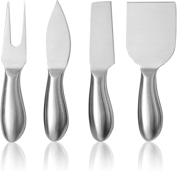 VANRA 4Piece Cheese Knife Set Mini Stainless Steel Cheese