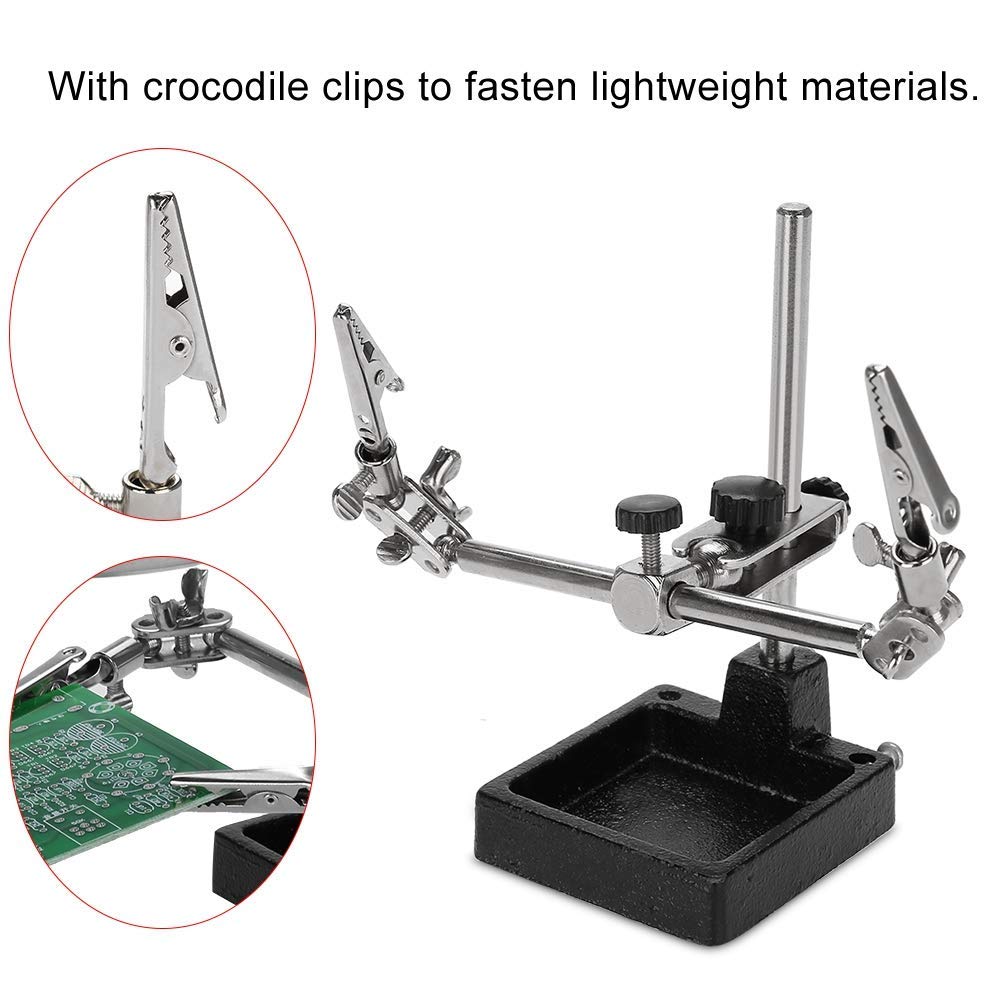 DHRUVPRO MG16129-C Helping Hand Soldering Stand Magnifying 5 LED Auxiliary Clamp Clip Magnifier Welding Rework Repair Solder Iron Holder 3