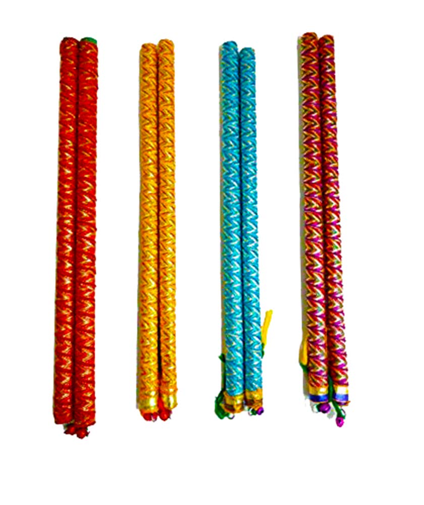 Avanti Creation Brocade Lace Decorated Wooden Dandiya Sticks for Dance Garba Sticks for Navratri Celebration 14.4 Inches Large Size (Pack of 12 Pair) (B07X9714YQ) Amazon Price History, Amazon Price Tracker