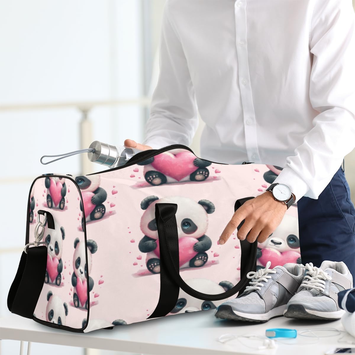 Heart Panda Travel Duffel Bag for Women Men Large Capacity Overnight Weekender Bags for Lightweight Waterproof Sport Gym Bag for Workout Yoga Swim