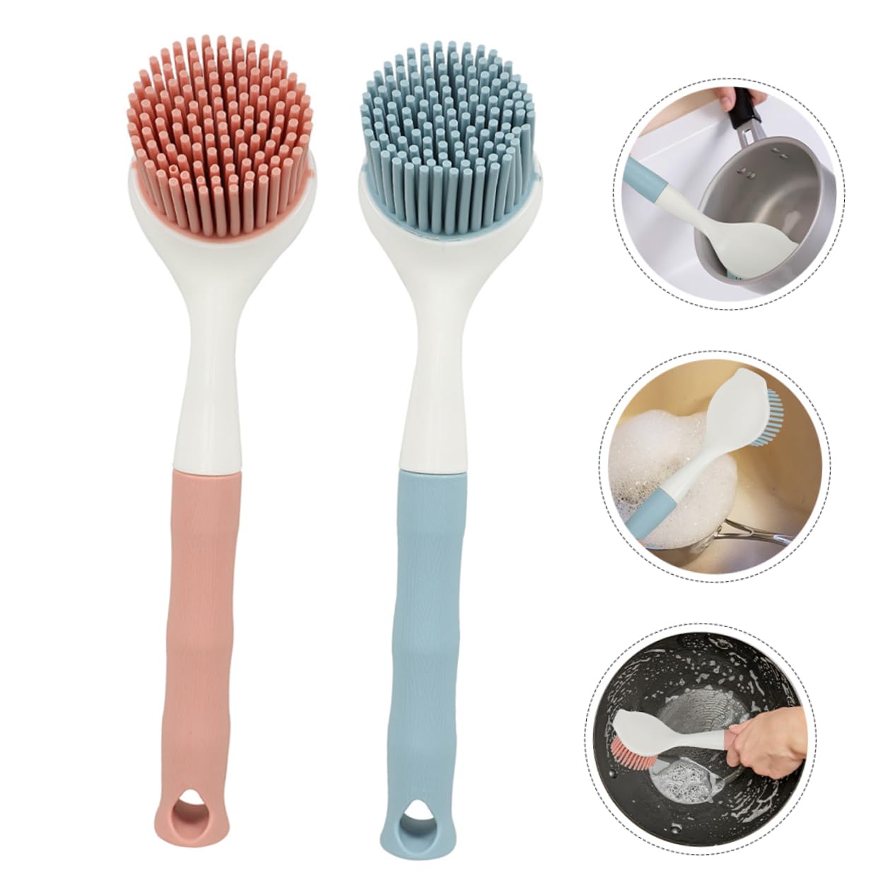Healeved 10piezas Cepillos De Cocina Mango para Fregar y Utensilios Cepillo De Antiadherente para Sartenes y Ollas para Limpieza De Cocina