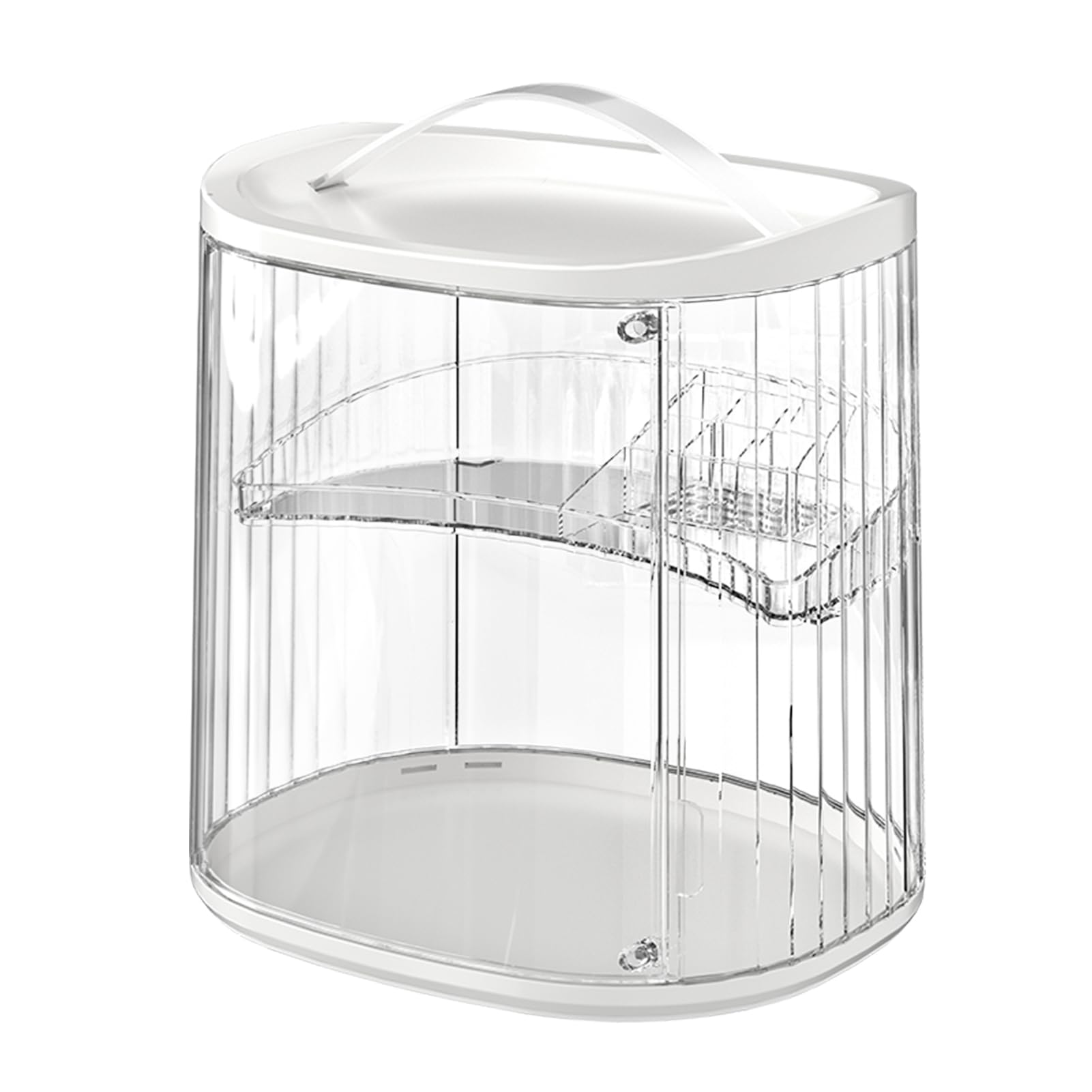 starogegc Large Makeup Storage Organizer, Clear and Unique Shape Bathroom Organizer, Cosmetics Organizer Box and Display Case for Vanity, Skincare, Countertop Storage for Bedroom, Living Room