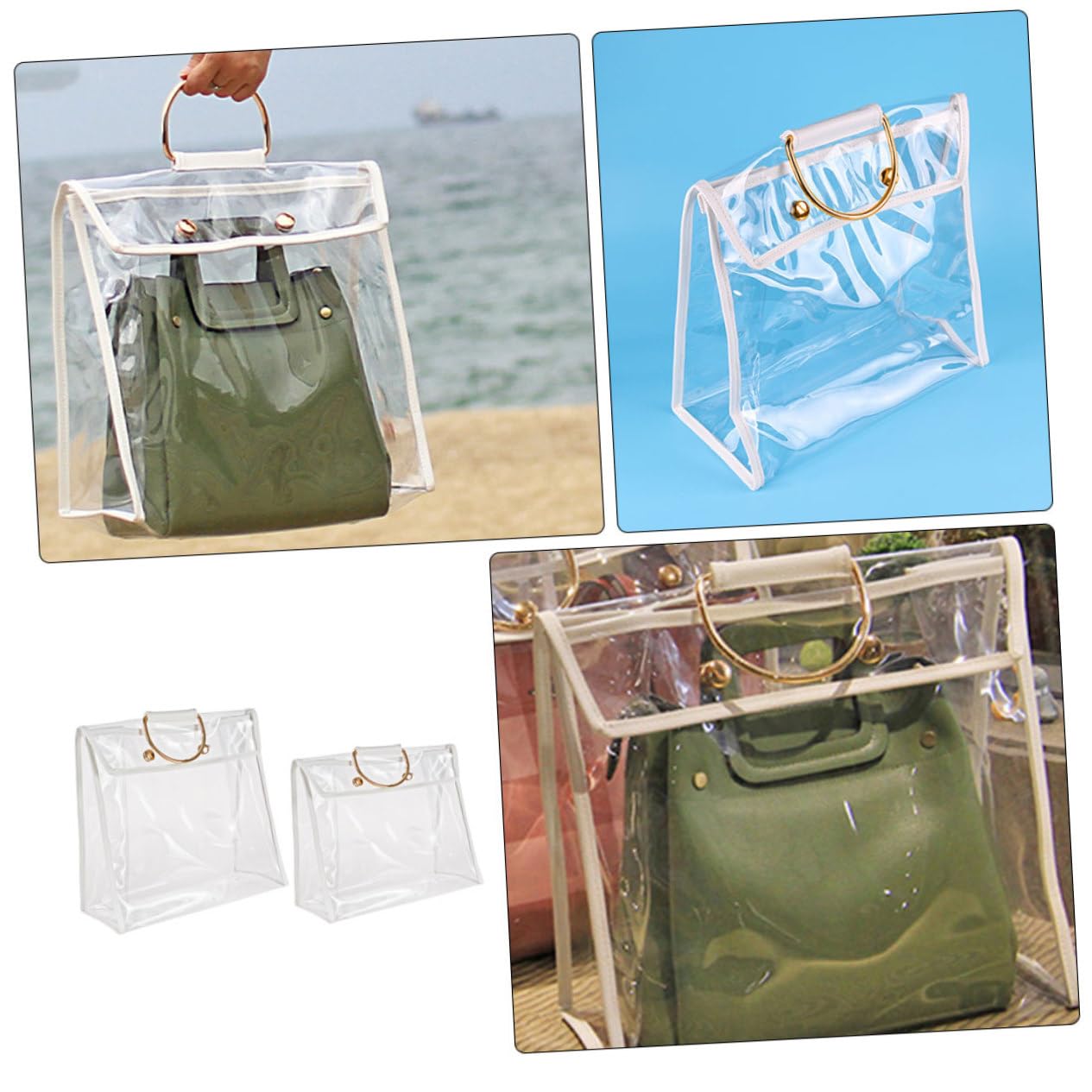 Homoyoyo Organizadores de Bolsos Transparentes PVC Colgantes 2 Piezas | Identifica Contenido al Instante, Almacenamiento Suspendido, Formato para Mantas y Mochilas