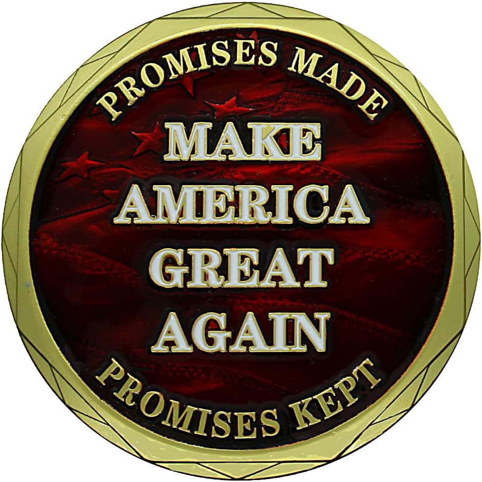 Limited Edition Gold-Plated 3D Commemorative Coin - Premium Collectible Gift for Golfers with Desk Stand - Make America Great Again image 2