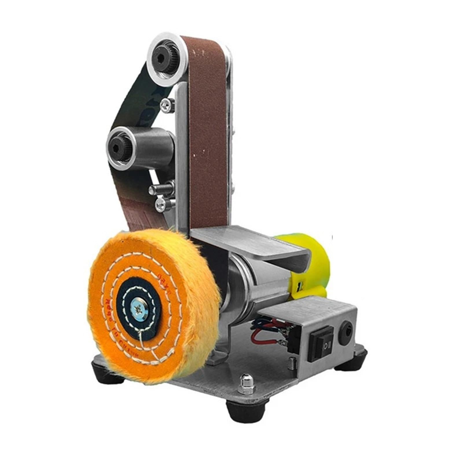 Multifunctional Desktop Vertical Mini Electric Abrasive Belt Sandpaper Polishing Machine DIY Angle Grinder Sharpening Machine