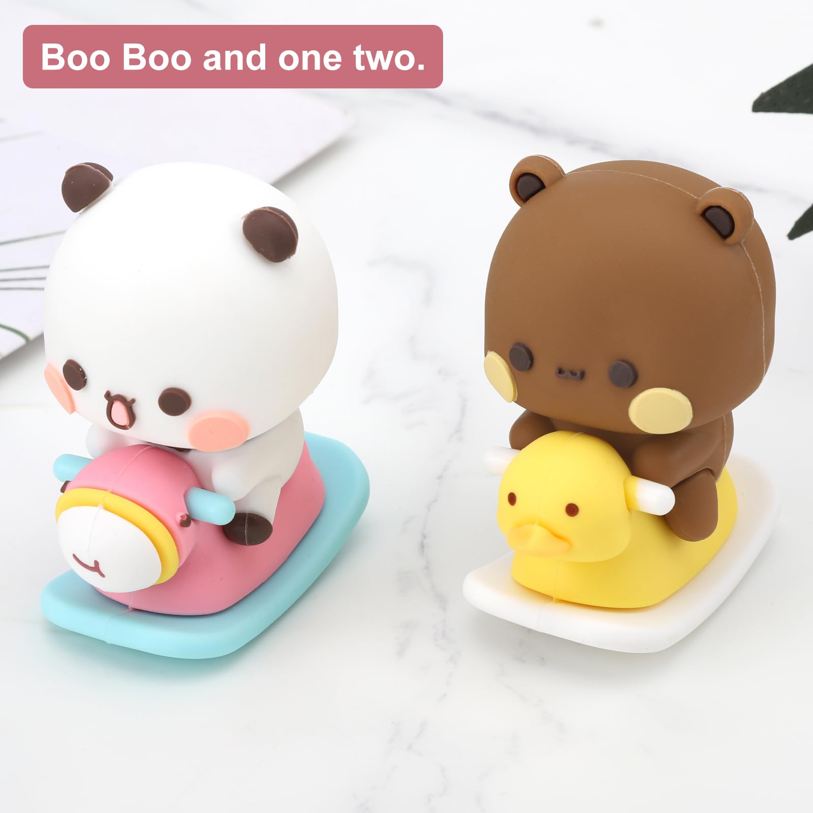 Vmxlso 2 Pièces Bubu Dudu Figurine Kawaii, Bubu Dudu Figurines Pour Enfants, Bubu Dudu Figurine Panda, Decoration Voiture Interieur Pour Tableau De Bord, Bubu Dudu Cadeau Panda Figurine Pour Enfants