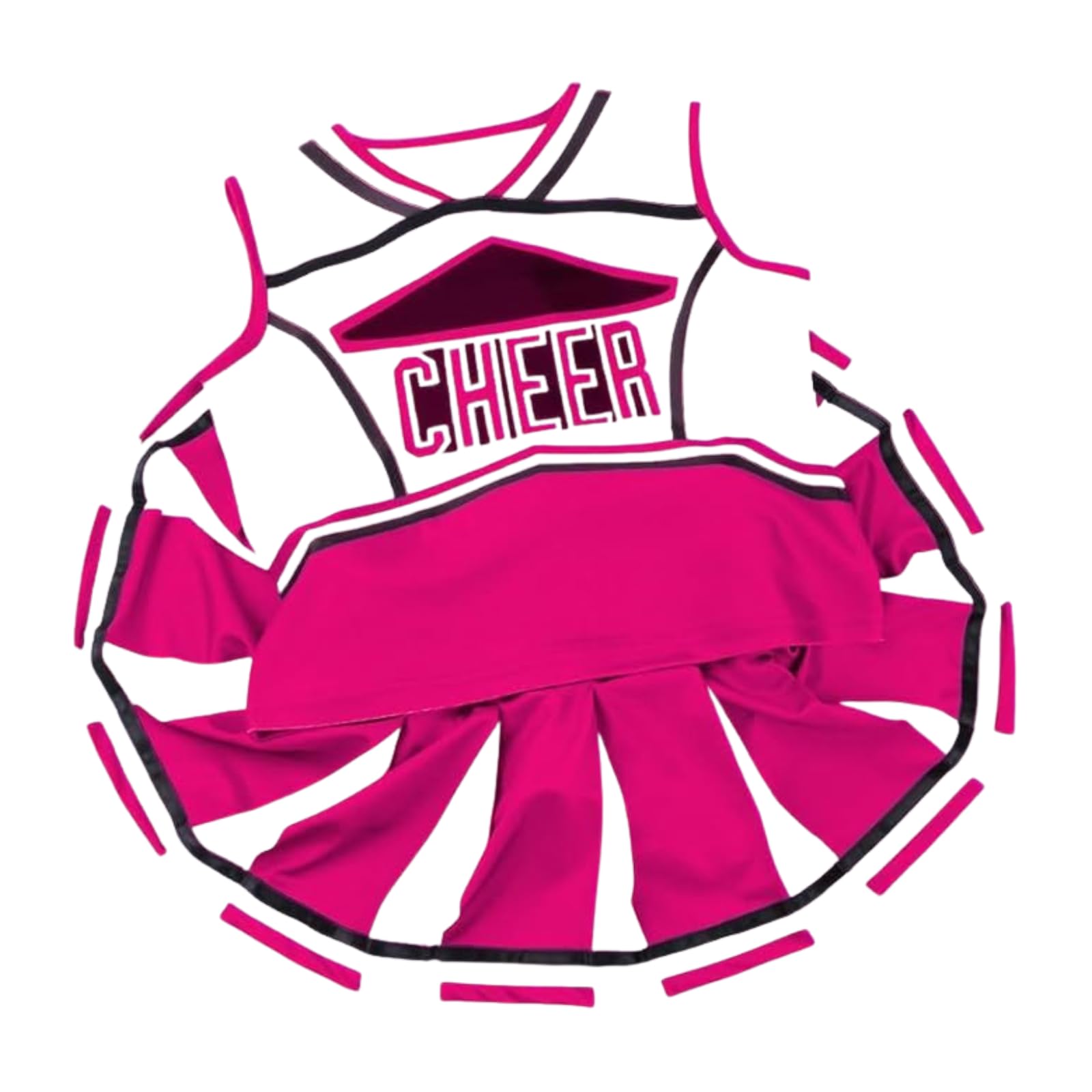 DELIVESS Cheerleader Costum for Girls Cheerleading Outfit Kids School Cheer Uniform 5 Pcs Set for Halloween Party Dress up 4-5 Years (120 - Image 2