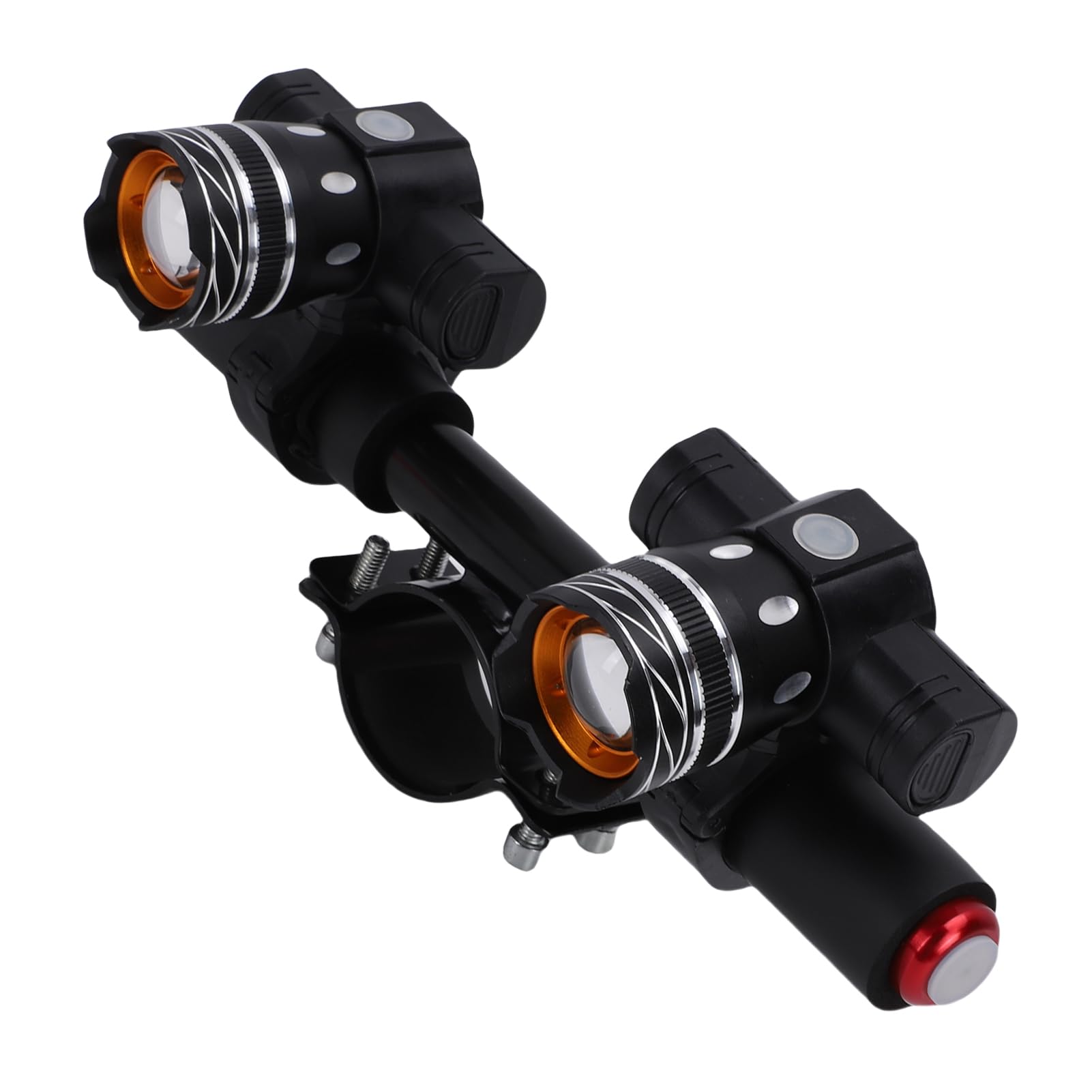 Jectse Ładowalna Lampka Przednia USB do Skutera Rowerowego Przednie światło ze Stopu Aluminium dla średnicy Słupka 45–52 Mm