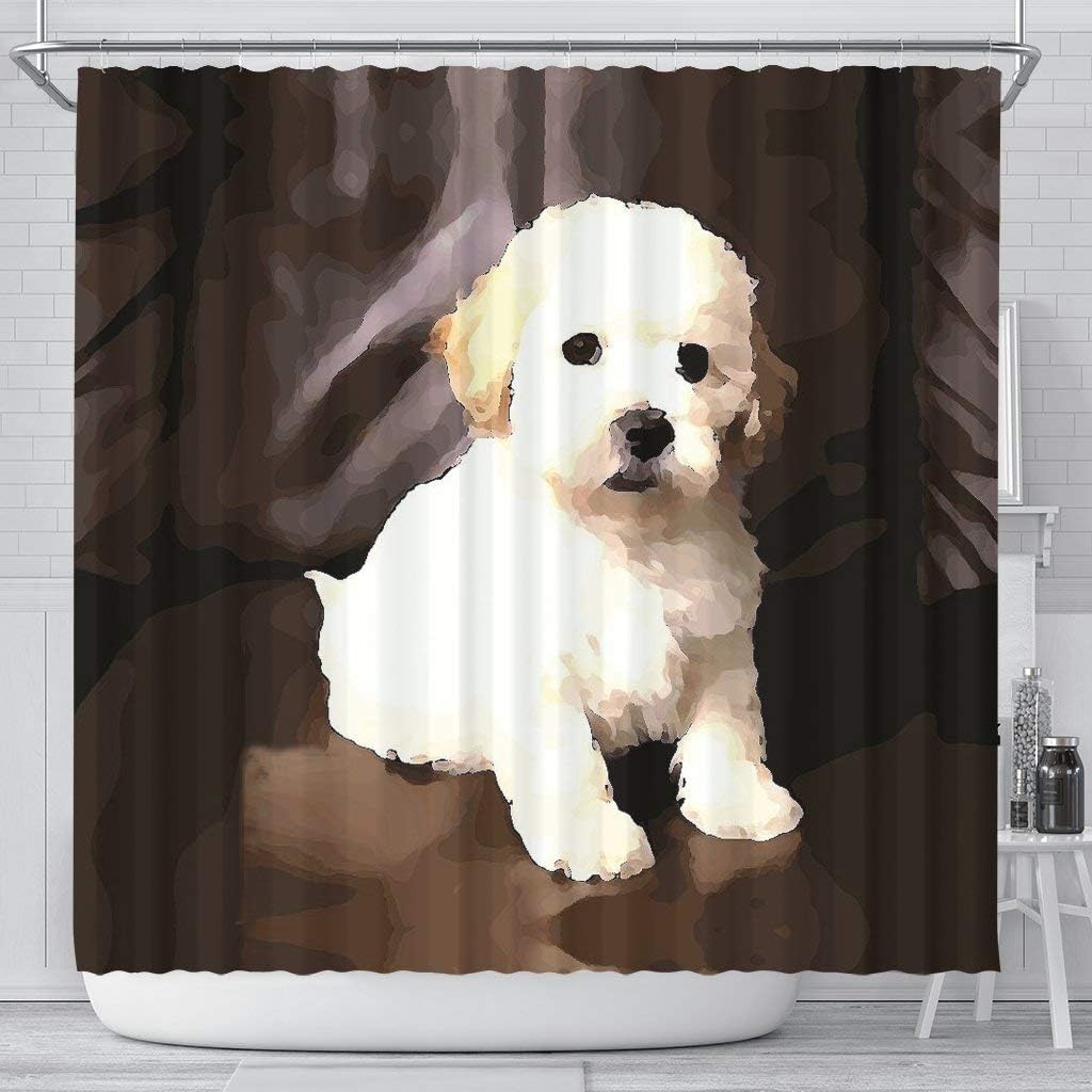 Shih-Poo Dog Print Shower Curtain